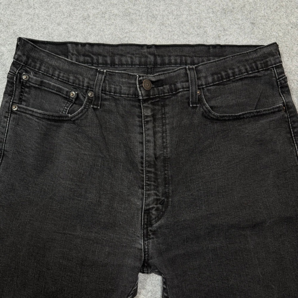Levi's 505 Regular Fit Men's Black Jeans Size 34x28 Straight Leg Faded Denim - Picture 4 of 10